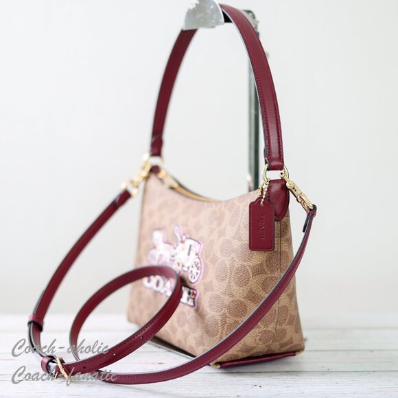 Coach CX588 Zip Top Shoulder Bag In Signature Canvas w/ Horse & Carriage SEALED - Picture 7 of 12